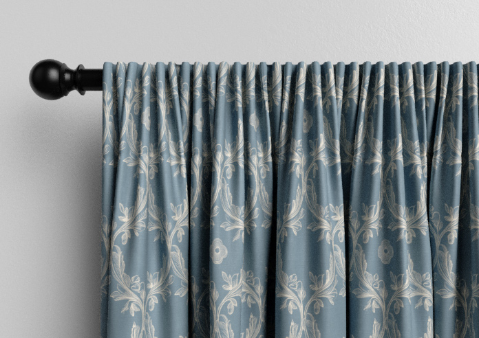 Trellis Prints, Vine and Bloom Raffs Blue - Made to Measure Curtains - Image 9